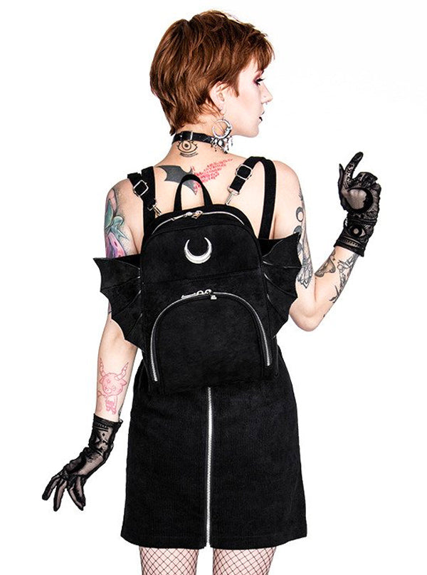 Elegant Goth Backpack with Wings