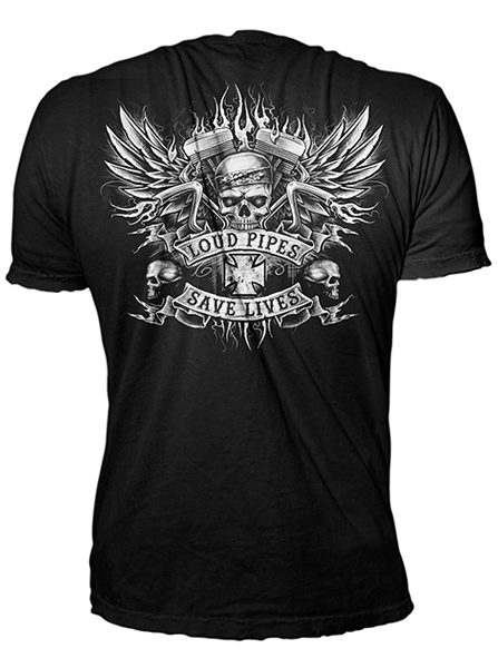 Men&#39;s &quot;Bandana Skull Loud Pipes&quot; Tee by Lethal Threat (Black) - www.inkedshop.com
