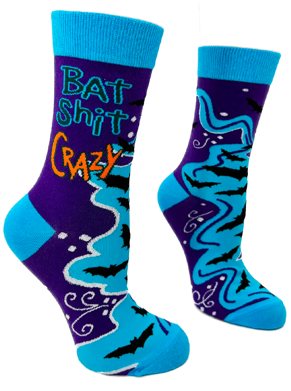 Women&#39;s Bat Shit Crazy Crew Socks