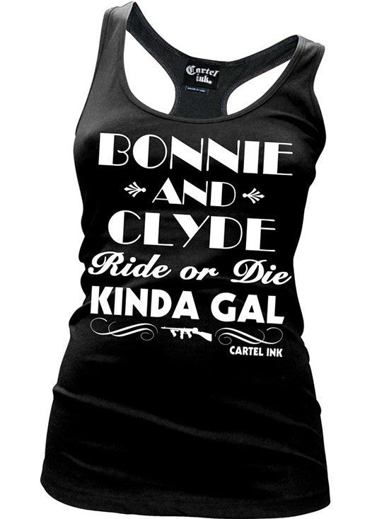Women&#39;s &quot;Bonnie and Clyde&quot; Tank by Cartel Ink (Black) - www.inkedshop.com