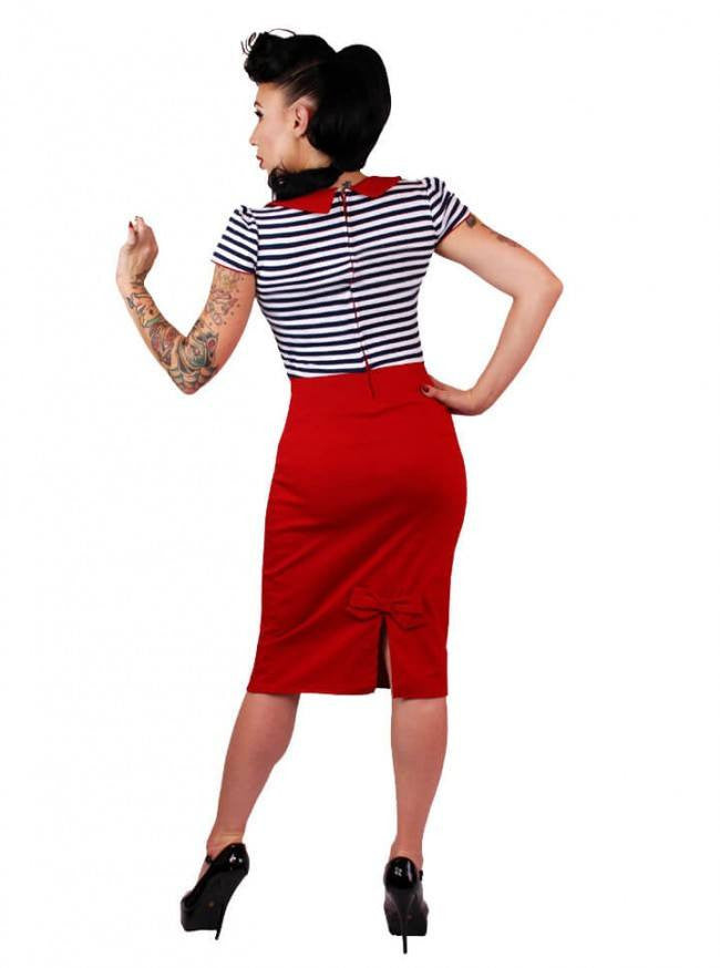 Women&#39;s &quot;Bell Sleeve&quot; Dress by Pinky Pinups (Red) - www.inkedshop.com