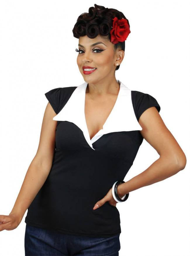 Women&#39;s &quot;Bell Sleeve&quot; Top by Pinky Pinups (Black) - www.inkedshop.com