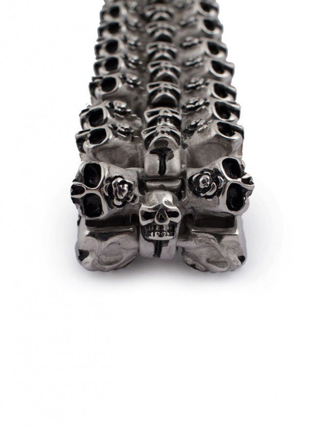 Men&#39;s &quot;Biscayne Skull&quot; Bracelet by Wicked Steel (Stainless Steel) - www.inkedshop.com