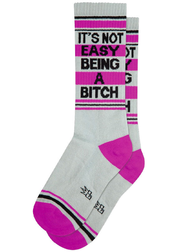It&#39;s Not Easy Being A Bitch Ribbed Gym Socks