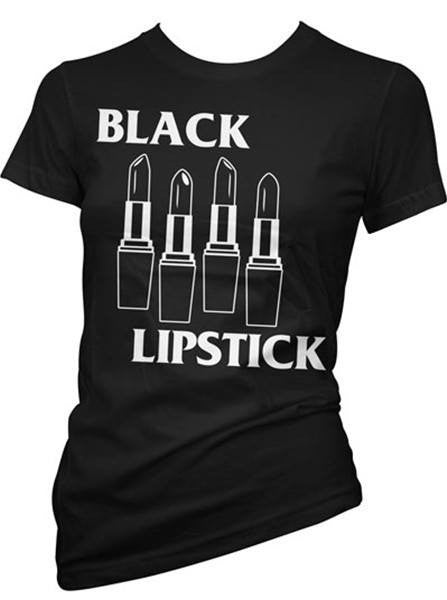 Women&#39;s &quot;Black Lipstick&quot; Tee by Pinky Star (Black) - www.inkedshop.com