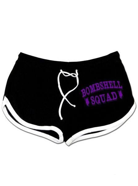 Women&#39;s &quot;Bombshell Squad&quot; Shorts by Pinky Star (Black) - www.inkedshop.com