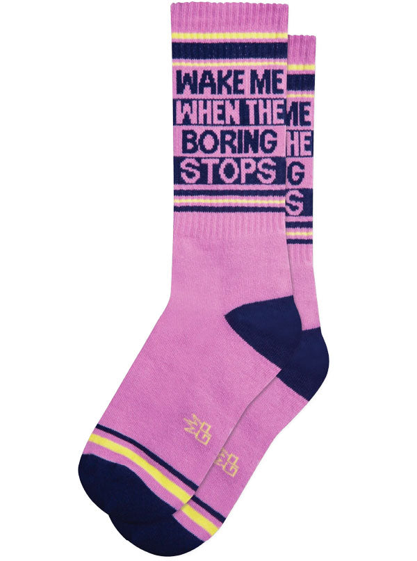 Unisex Wake Me When The Boring Stops Ribbed Gym Socks