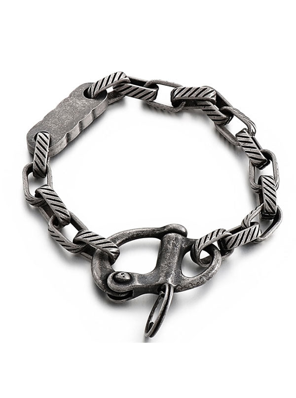 Men&#39;s Gunmetal Bar Chain Bracelet