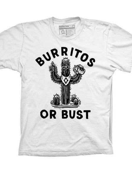 Men&#39;s &quot;Burritos or Bust&quot; Tee by Pyknic (White) - www.inkedshop.com
