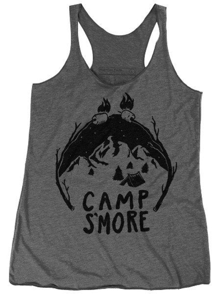 Women&#39;s &quot;Camp Smore&quot; Racerback Tank by Pyknic (Heather Grey) - www.inkedshop.com