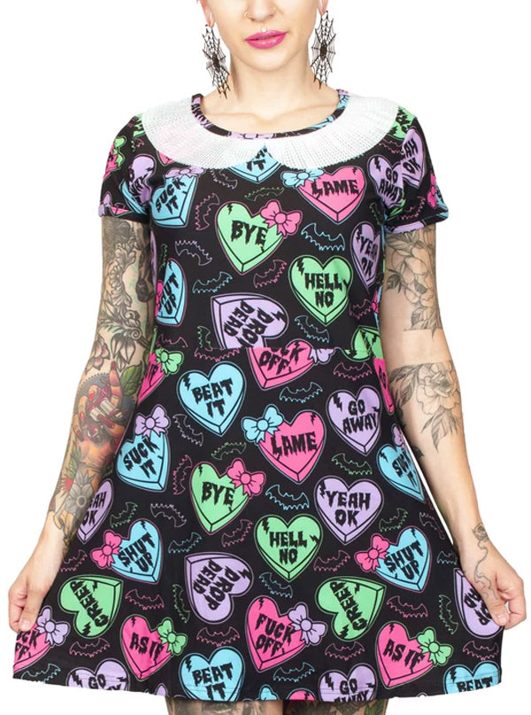 Women&#39;s Candy Hearts Collar Dress