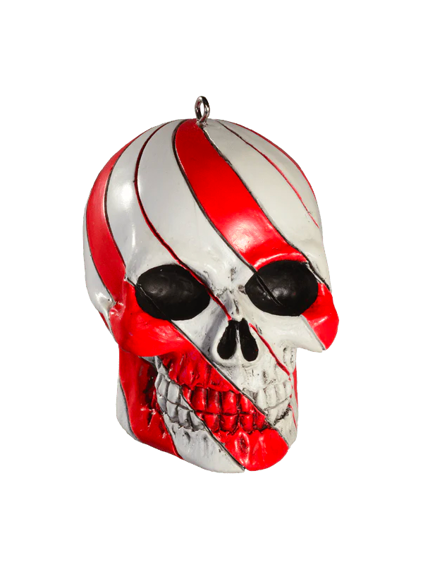 Candy Cane Skull Ornament