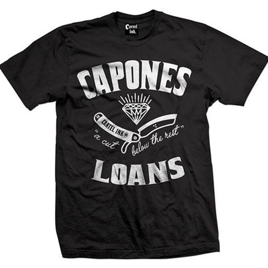 Men&#39;s &quot;Capones Loans&quot; Tee by Cartel Ink (Black) - InkedShop - 2