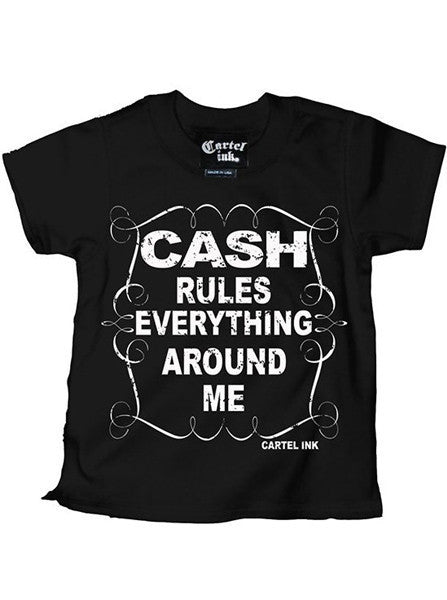 Kid&#39;s &quot;Cash Rules&quot; Tee Shirt by Cartel Ink (Black) - www.inkedshop.com