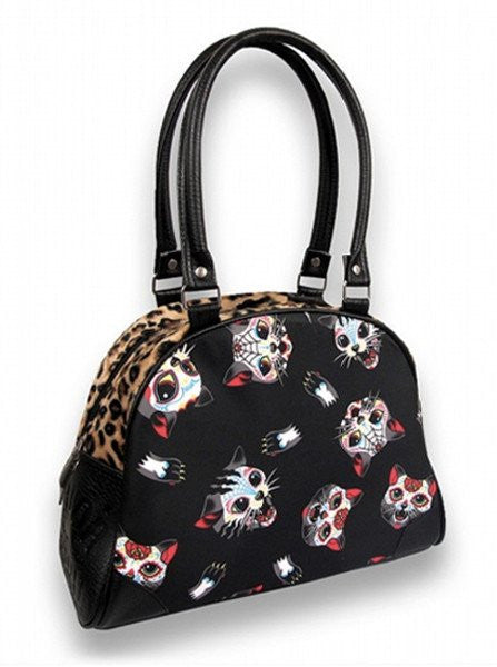Women&#39;s &quot;Cats&quot; Bowling bag by Liquorbrand (Black) - www.inkedshop.com