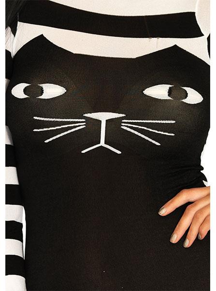 Women&#39;s Striped Cat Bodysuit