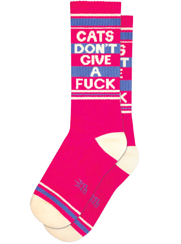 Cats Don&#39;t Give A Fuck Ribbed Gym Socks