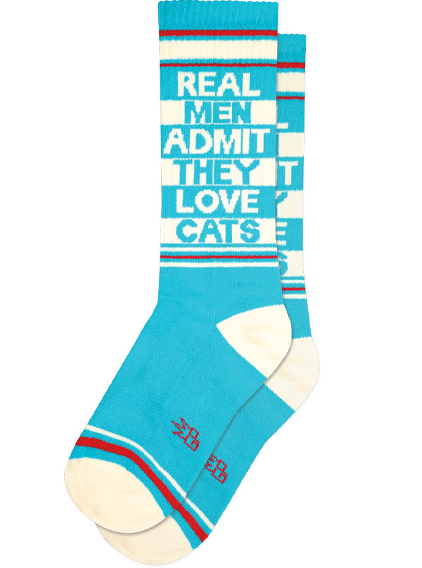 Real Men Admit They Love Cats Ribbed Gym Socks