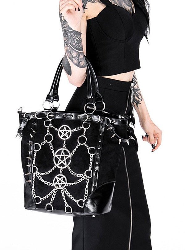 Chained Pentagram Tote Handbag