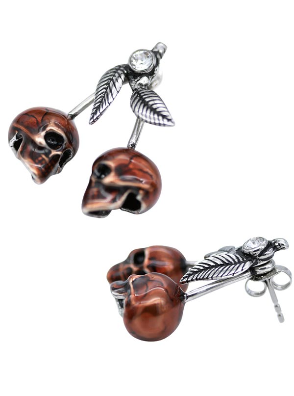 Cherry Skulls Necklace and Earrings