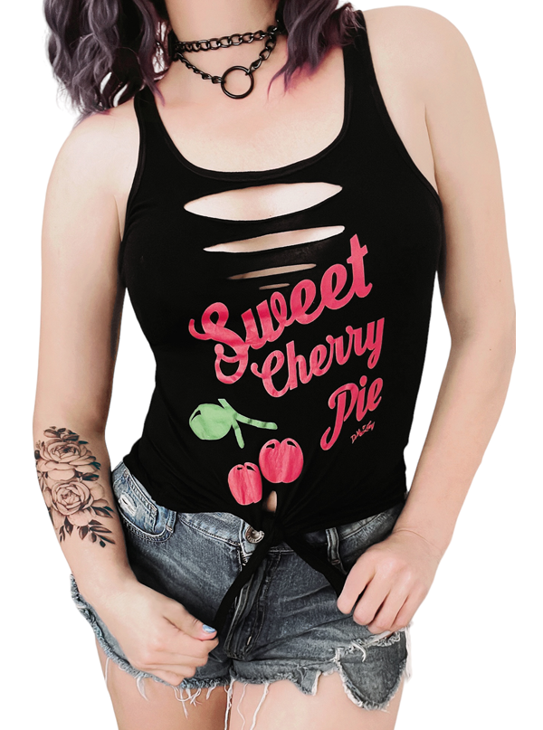 Women&#39;s Sweet Cherry Pie Slashed Tank