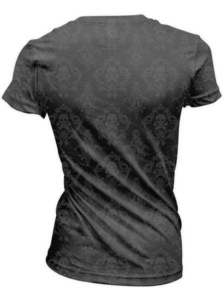 Women&#39;s &quot;Classic Skull&quot; Burnout Tee by Lethal Angel (Grey) - www.inkedshop.com