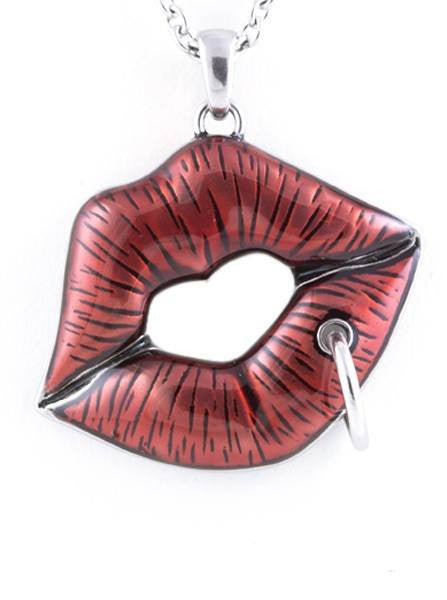 &quot;Monroe Pierced Lip&quot; Necklace by Controse (Red) - www.inkedshop.com