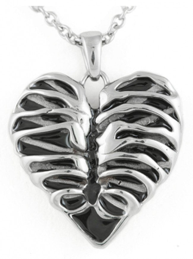 &quot;Heart Rib Cage&quot; Necklace by Controse (Silver) - www.inkedshop.com