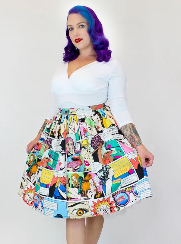 Women&#39;s Comic Sewing Woes Pleated Circle Skirt
