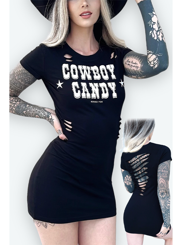 Women&#39;s Cowboy Candy Cut Out Dress