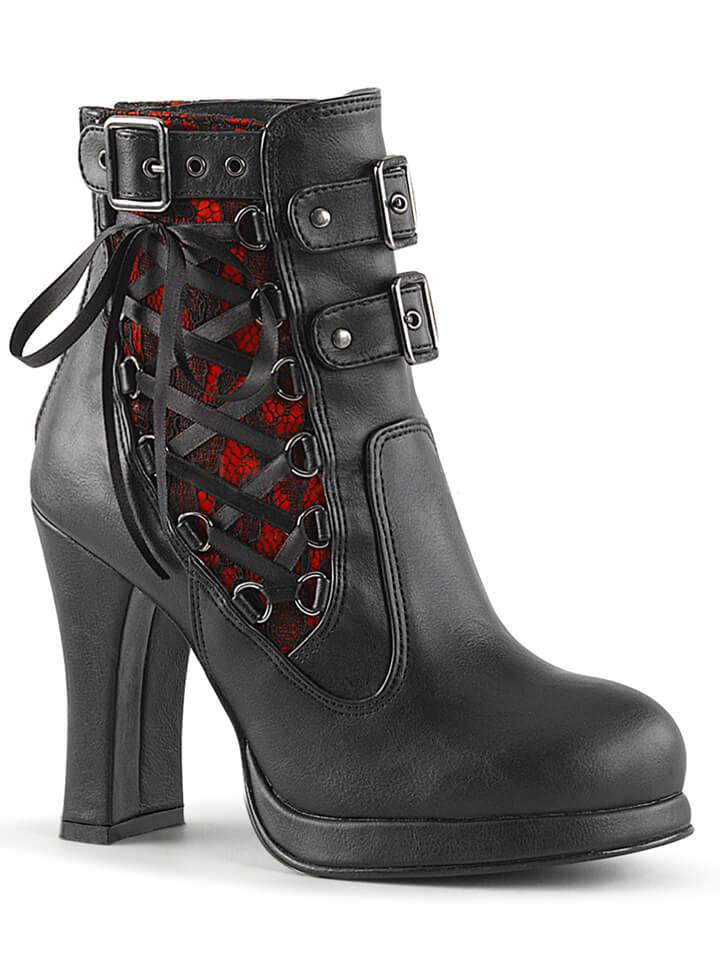 Women&#39;s &quot;Crypto 51&quot; Ankle Boots by Pleaser (Black) - www.inkedshop.com