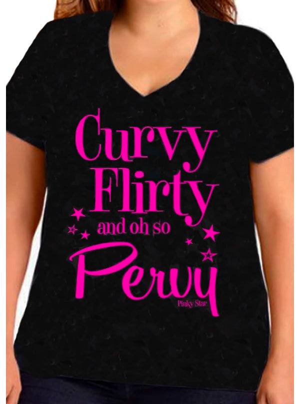 Women&#39;s Curvy Flirty And Oh So Pervy Tee