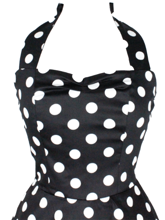 Women&#39;s &quot;Classic Polka Dot&quot; Dress by Hemet (Black/White) - www.inkedshop.com