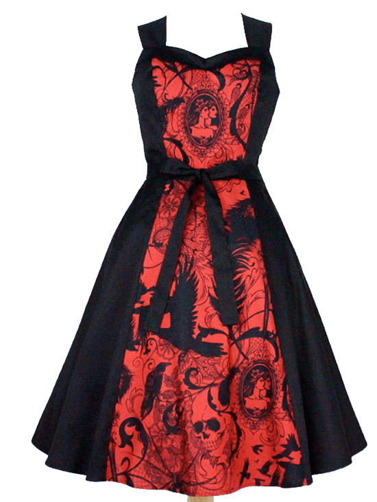 Women&#39;s Steampunk Dress by Hemet (Black/Red) - www.inkedshop.com