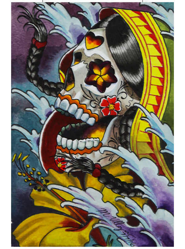 Day Of The Dead Asian Print by Marcos Villa Gran