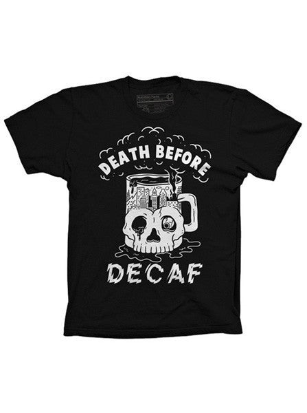 Men&#39;s &quot;Death Before Decaf&quot; Tee by Pyknic (Black) - InkedShop - 1