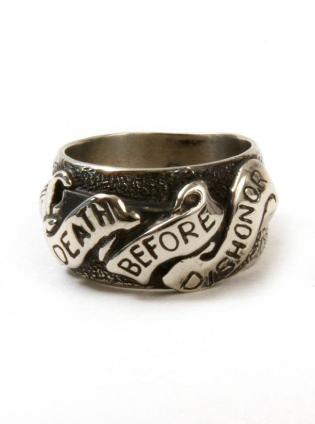 Men&#39;s &quot;Death Before Dishonor&quot; Ring by Aileyan (More Options) - www.inkedshop.com