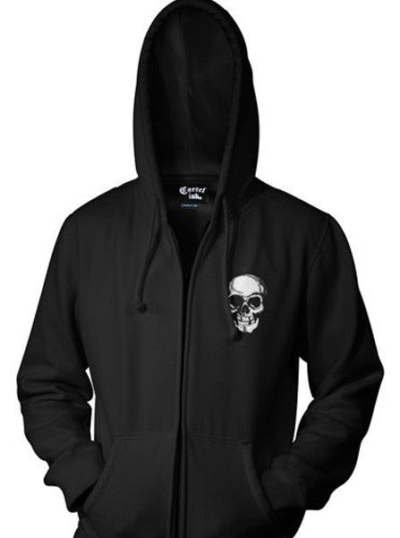 Unisex &quot;Death Skull&quot; Zip-Up Hoodie by Cartel Ink (Black) - www.inkedshop.com