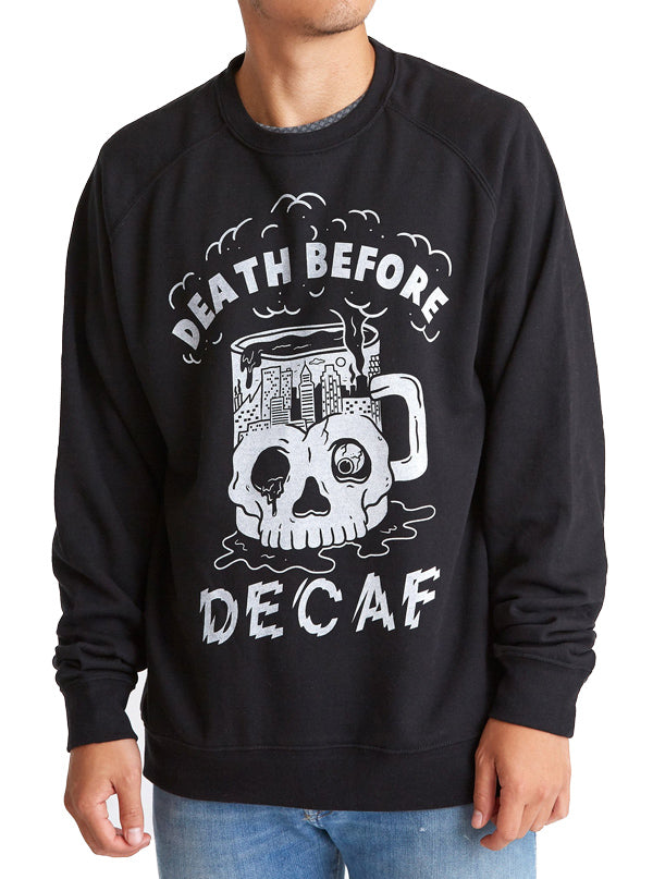 Unisex Death Before Decaf Crewneck Sweatshirt