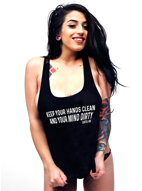 Women&#39;s Dirty Mind Clean Hands Racerback Tank