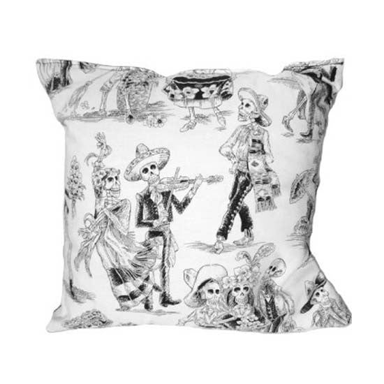 Day of The Dead White/Black Throw Pillow III by Hemet - InkedShop - 2