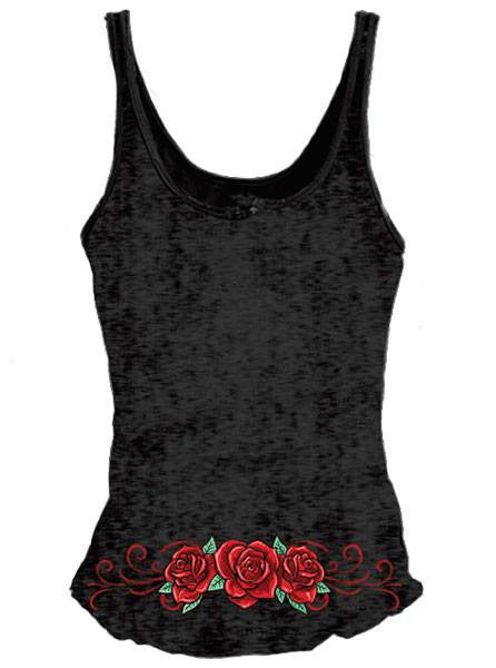 Women&#39;s &quot;D.O.D Western Skull&quot; Lace Up Tank by Lethal Angel (Black) - www.inkedshop.com