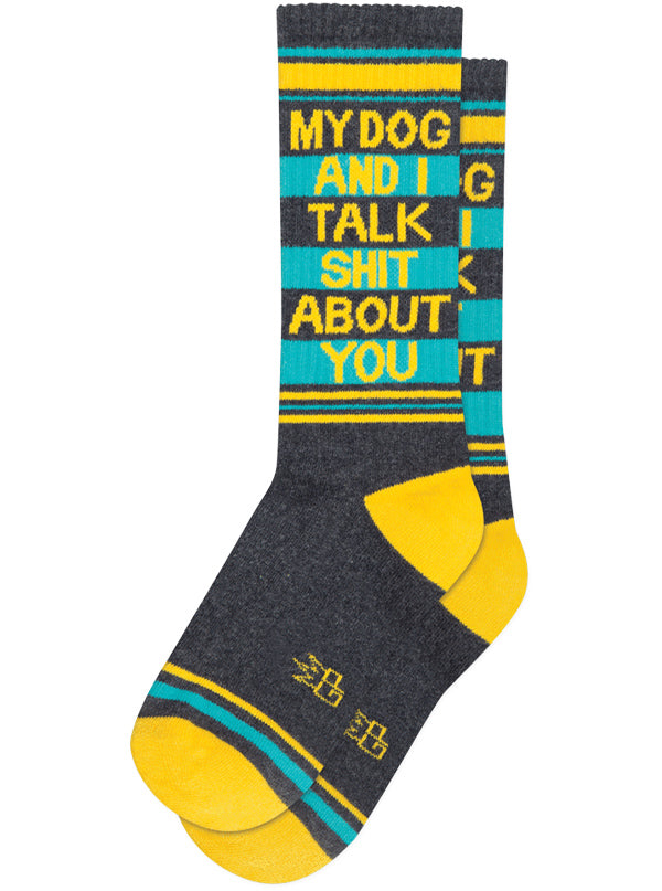 Unisex My Dog And I Talk Shit About You Ribbed Gym Socks