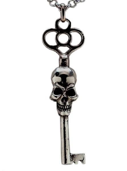 &quot;Double Faced Skeleton Key&quot; Necklace by Blue Bayer Design (Antique Silver) - InkedShop - 2