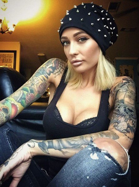 &quot;Rocker Studded&quot; Knit Beanie by Inked (More Options) - www.inkedshop.com