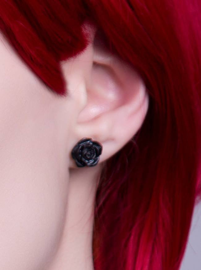&quot;Black Rose&quot; Stud Earrings by Alchemy of England - InkedShop - 3