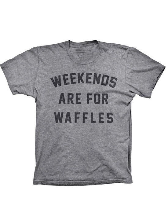 Men&#39;s &quot;Weekends Are For Waffles&quot; Tee by Pyknic (Grey) - www.inkedshop.com