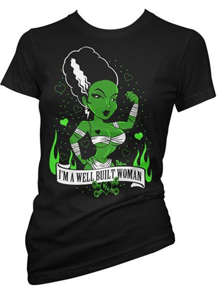 Women&#39;s &quot;Well Built Woman&quot; Tee by Pinky Star (Black) - www.inkedshop.com