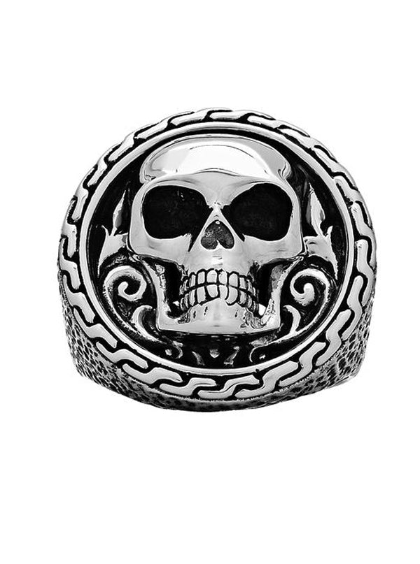 Grinning Skull Emblem Ring