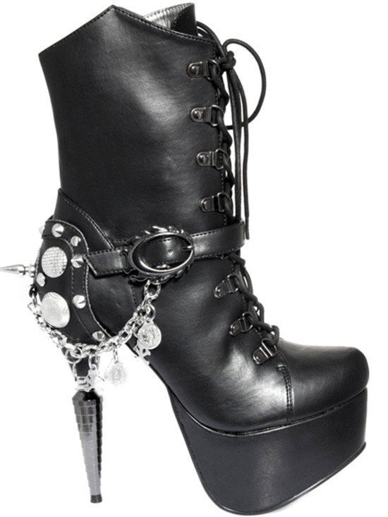 &quot;Envy&quot; High Heel Boots by Hades (Black) - www.inkedshop.com